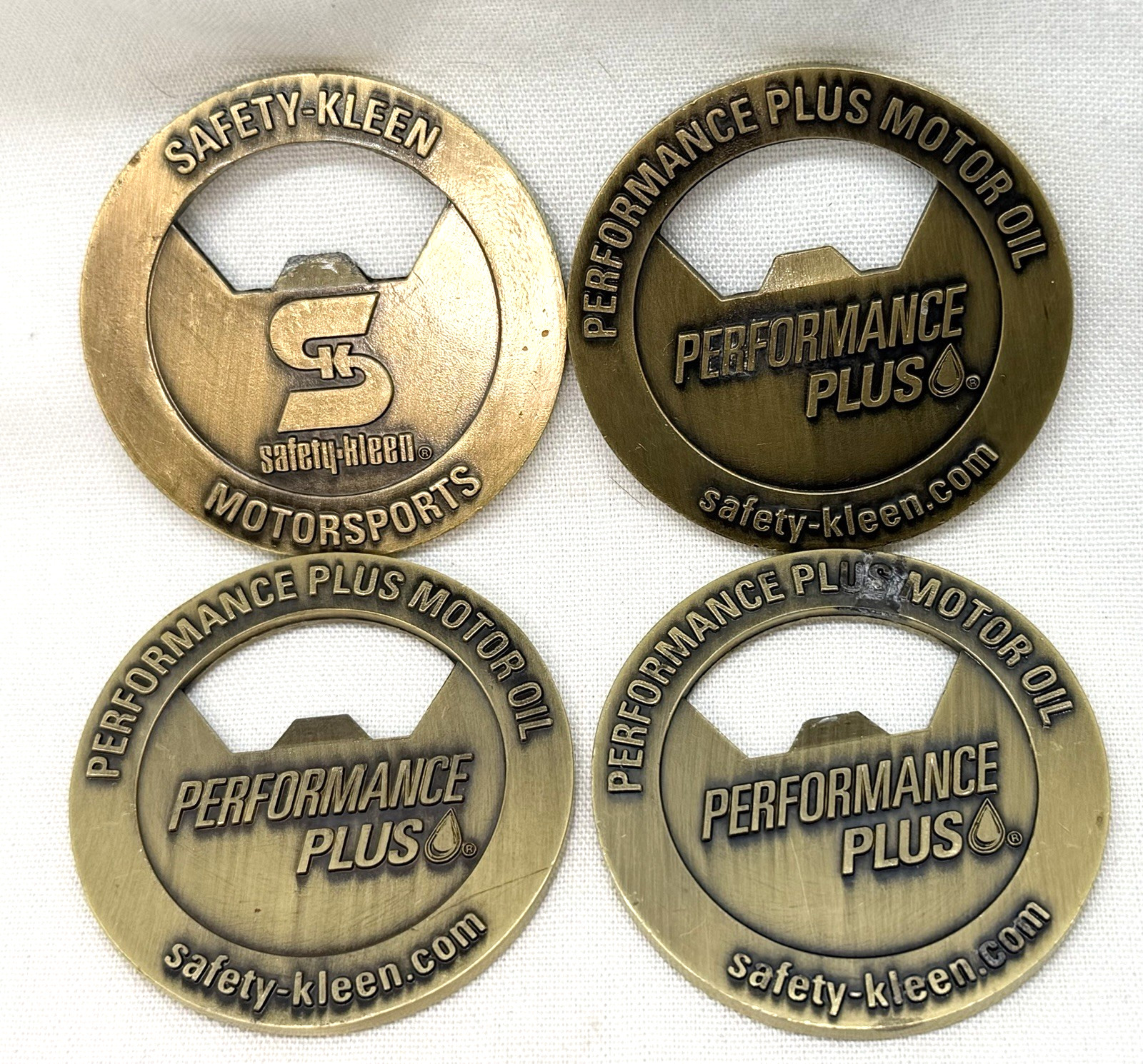 4 Brass Safety - Keen Motorsports Bottle Openers Advertising Collectible NASCAR