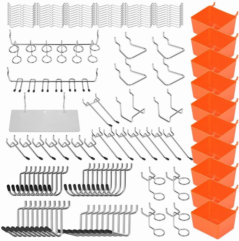 Pegboard Hooks Assortment Basket Pegboard Pack Pinboard Rack Organizing Tool 228