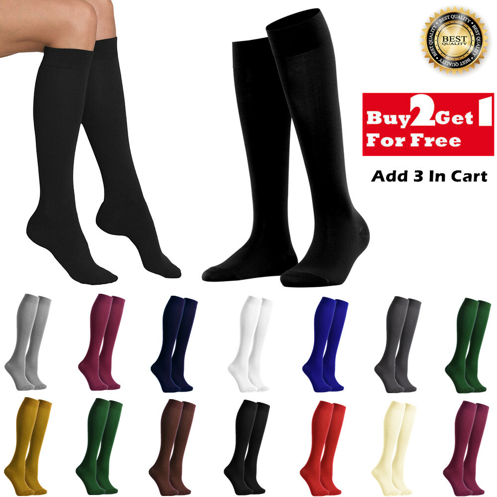 Womens Trouser Socks Stretchy Spandex Opaque Fashion Knee High Soft Comfort Band