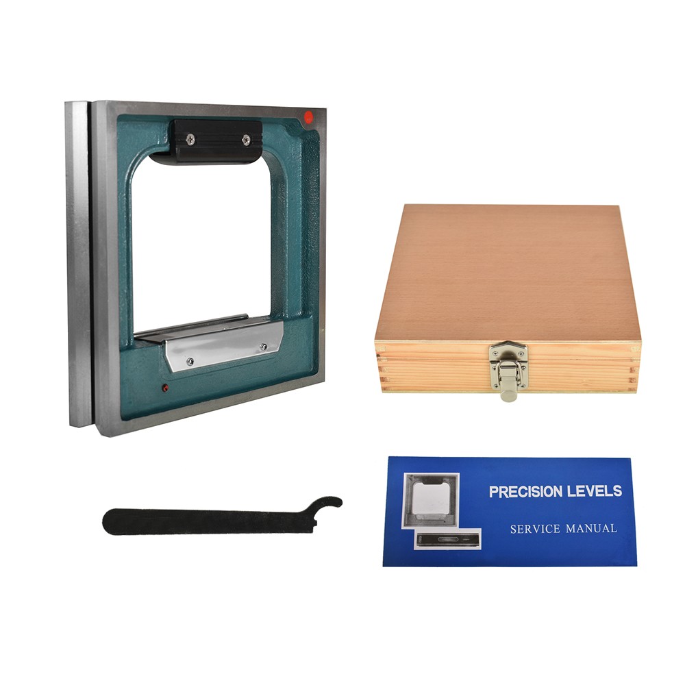 New 8" X 1-9/16" X 8" High Precision Frame Spirit Level .0002" Graduation