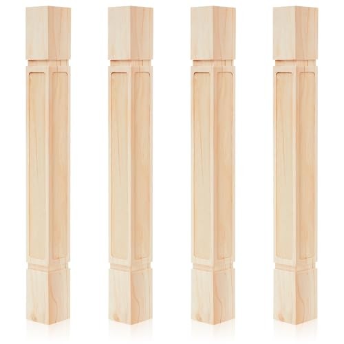 Threehoney 2 Pcs Farmhouse Table Legs, 35.5" x5'' Pine Dining Table Legs for