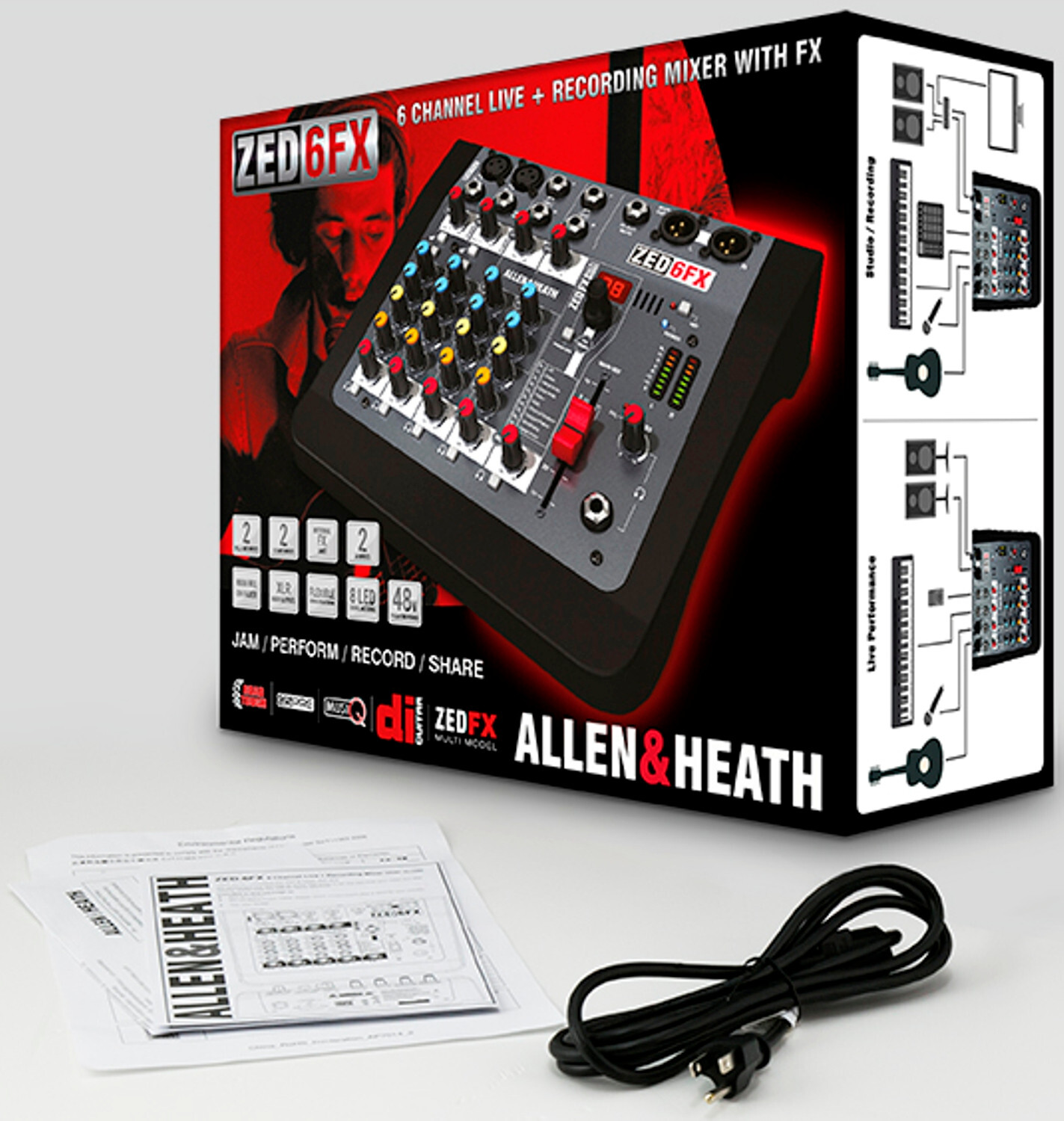 Allen & Heath ZED-6FX Compact 6 Input Analogue Mixer with Internal FX