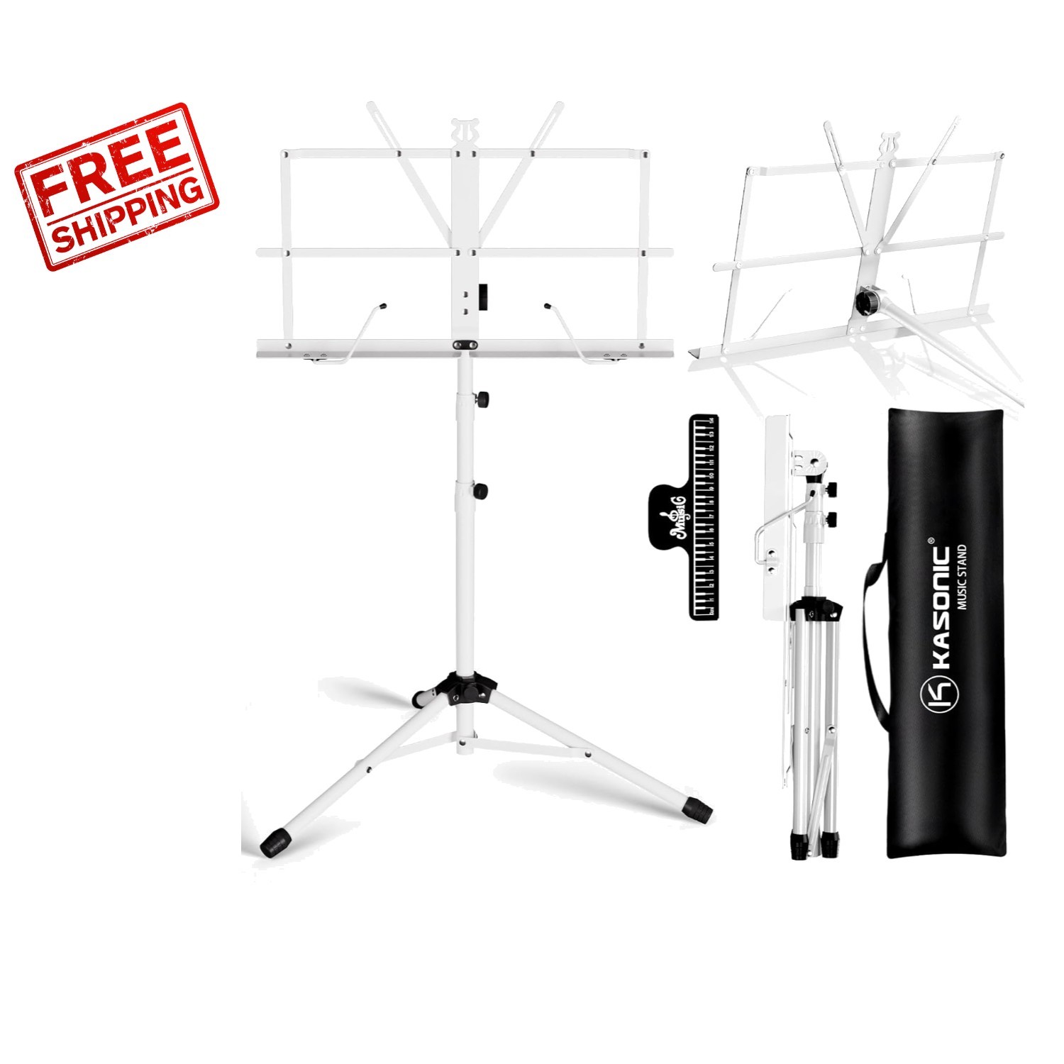Elegant 2-in-1 Adjustable Music Stand - Portable & Lightweight for Performances