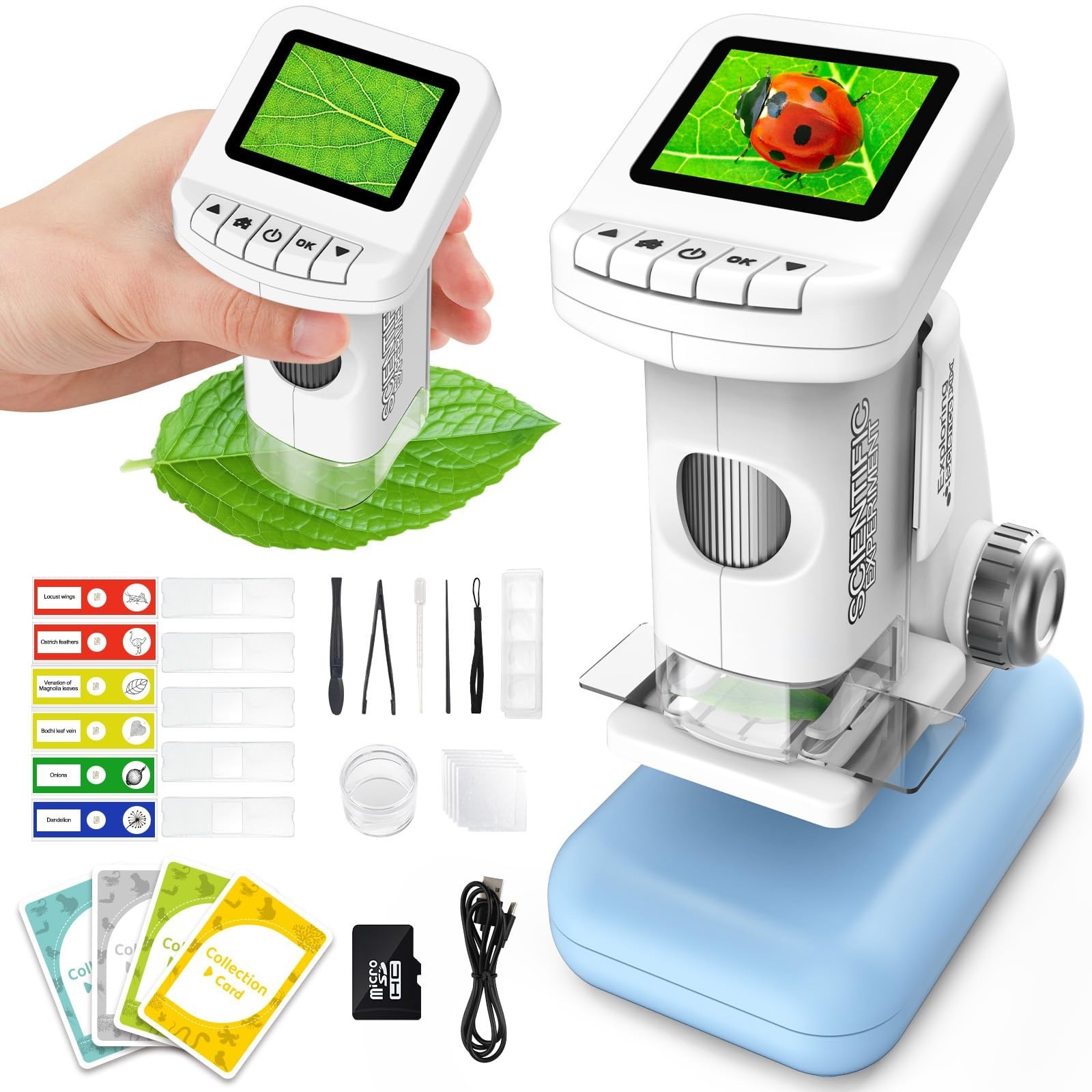 Microscope for Kids, 1200X Kids Microscope Pocket Portable Microscopes with...