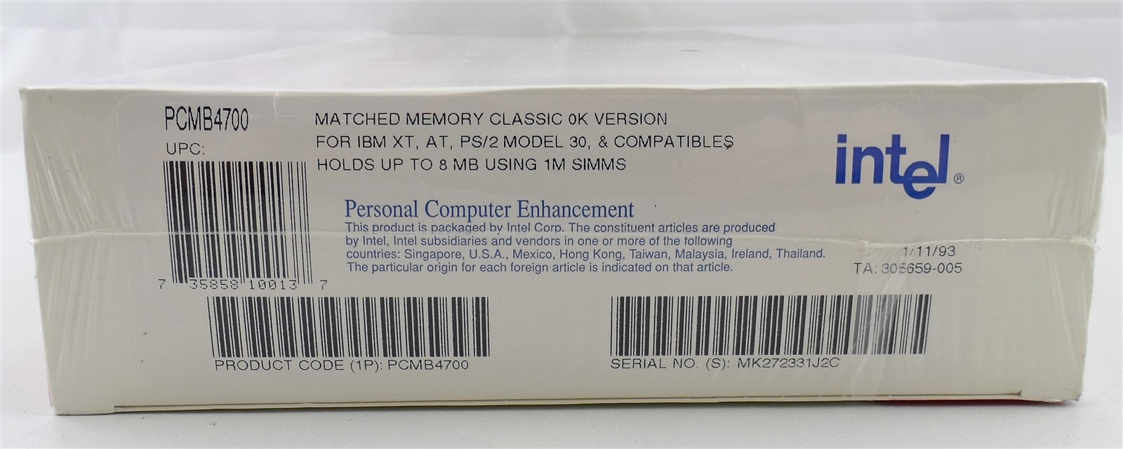 Intel Matched Memory Classic Memory Board New in Sealed Original Box