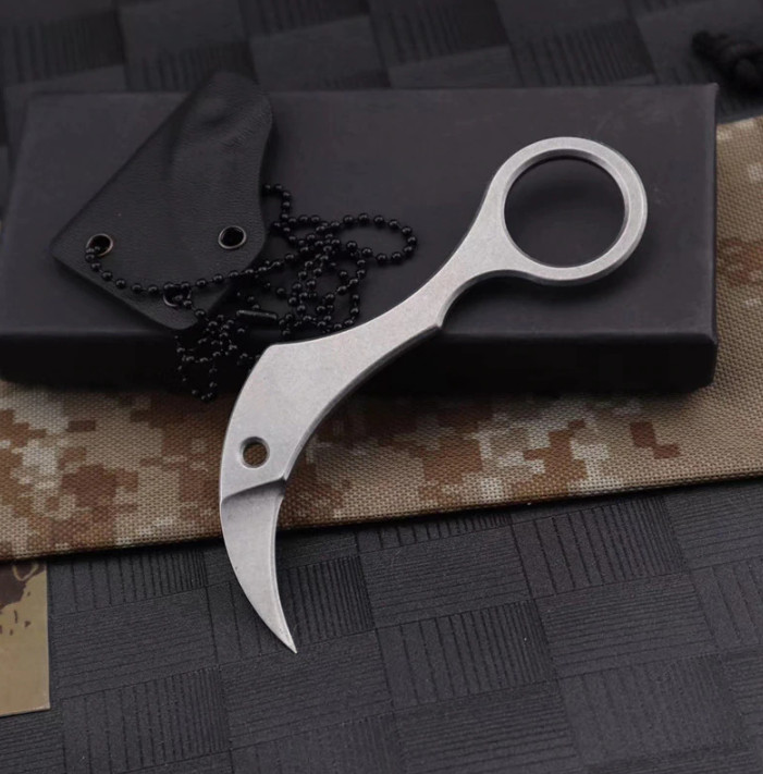 Tactical Karambit Fixed Blade Knife Full Tang D2 Blade Hunting Survival Knife