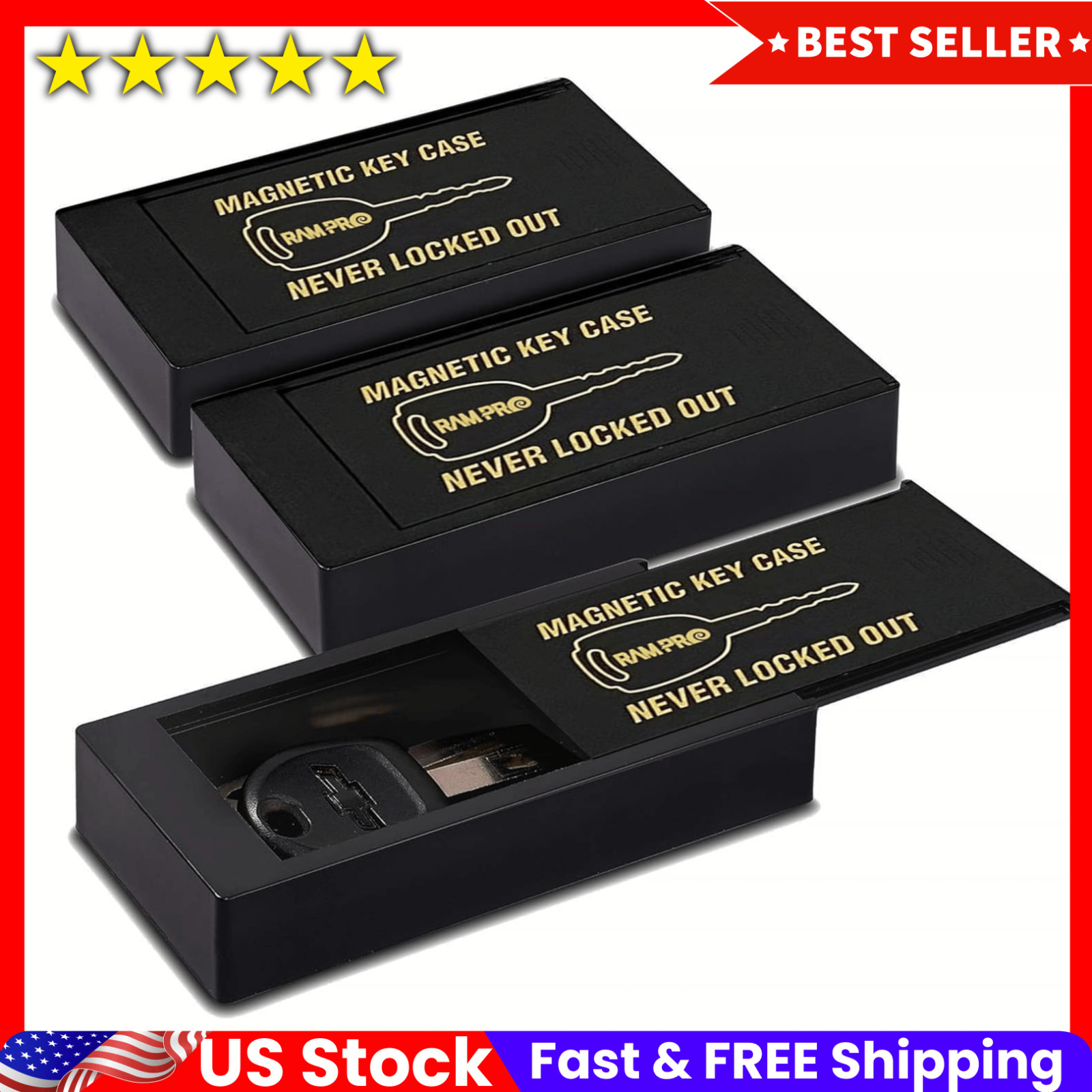 3x Hide A Key Magnetic Key Holder Key Box Car A Key Master Lock Key Holder HIDE*