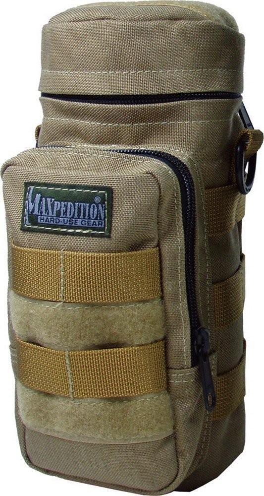 Maxpedition 10"x4" Padded Hydration Water Bottle Holder 1000 Denier Khaki 0325K