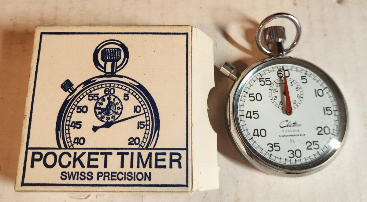 Chateau 7 Jewels Pocket Timer Swiss Precision with Box