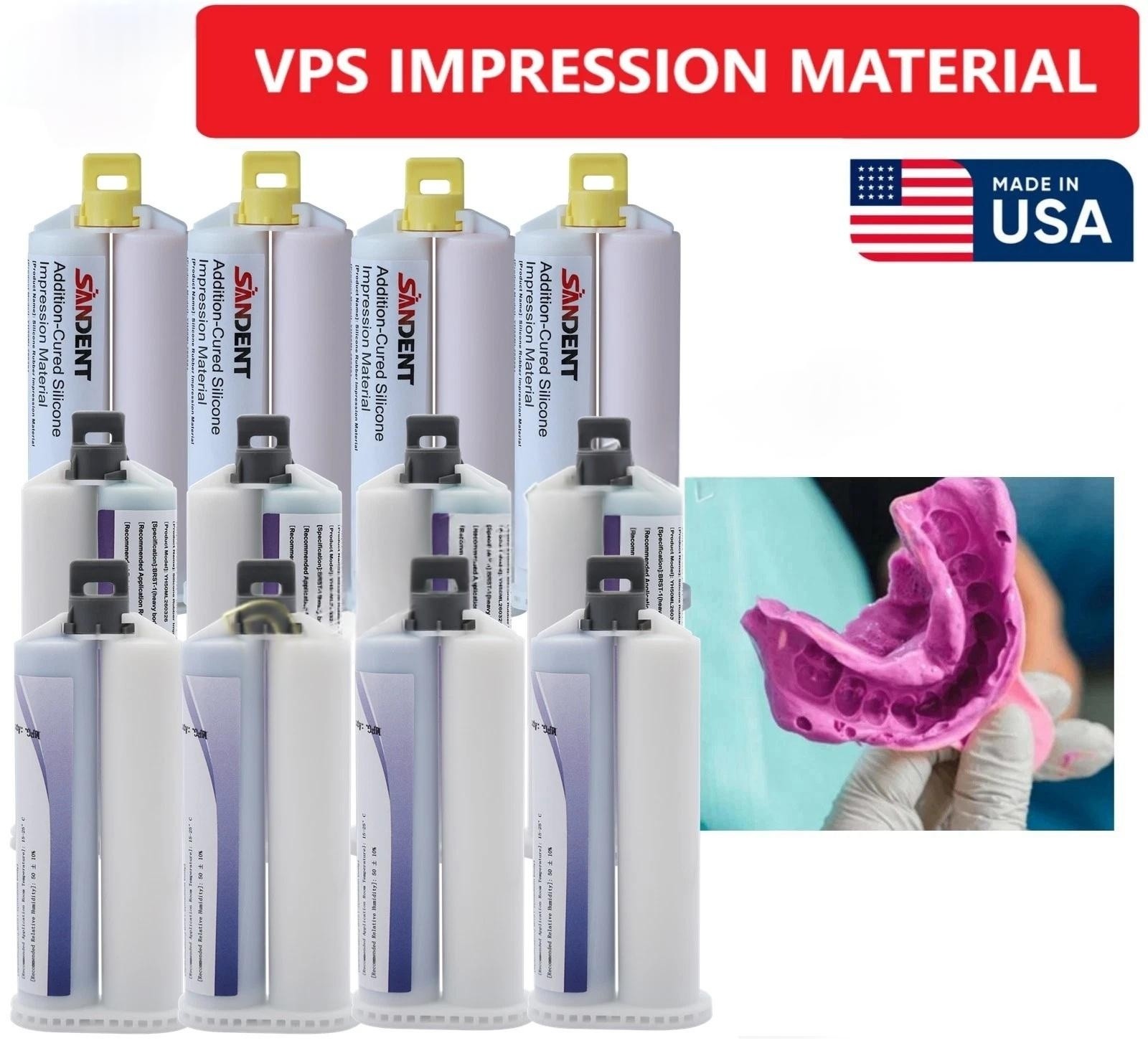 MEDIUM HEAVY LIGHT Material REGULAR SET Dental VPS Impression 50ml Cartridg 4/pk