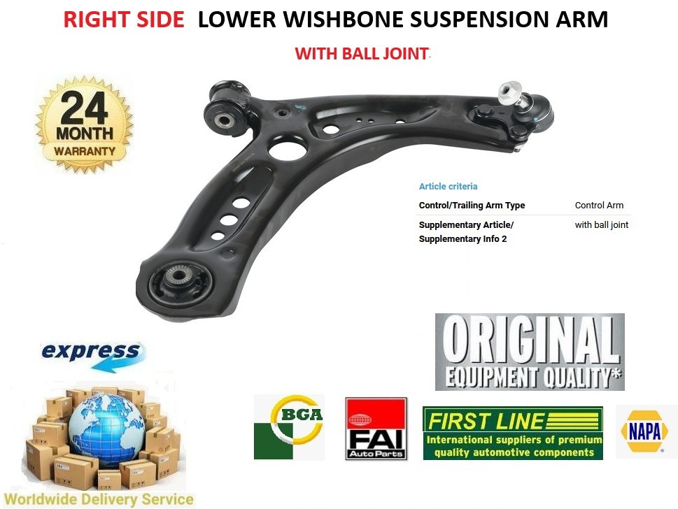 Front Right Lower CONTROL ARM for SEAT LEON ST 2.0 TDI 2013-on