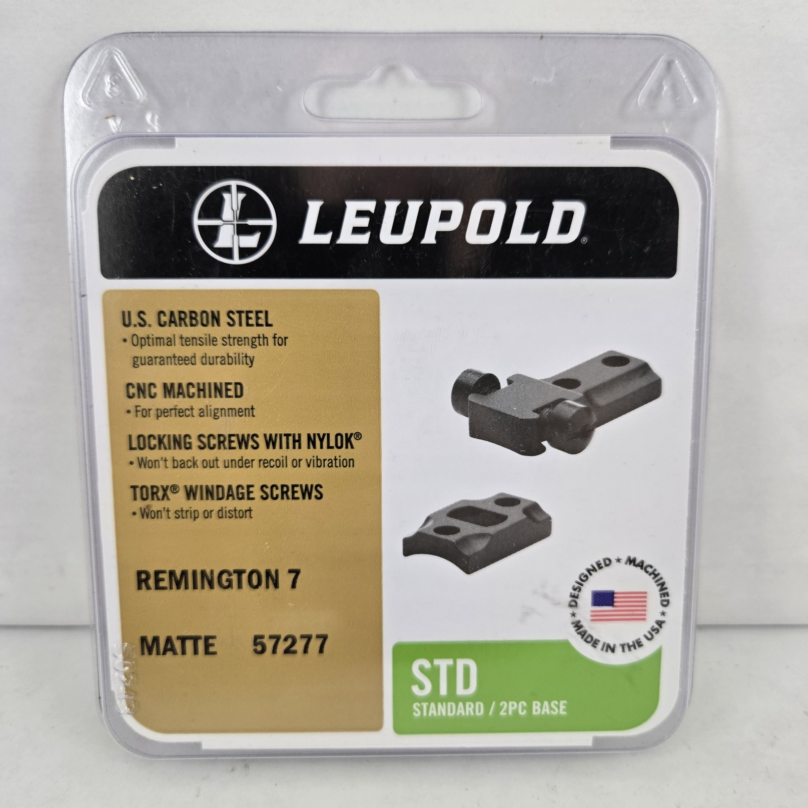 New Leupold Standard 2 Pc Scope Base Remington Model 7 Black 57277