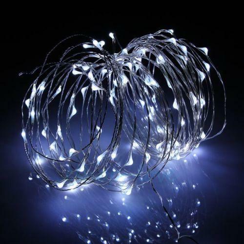 100 White LED Micro Fairy String Light, Waterproof Wire (33ft, AC Plug-In)