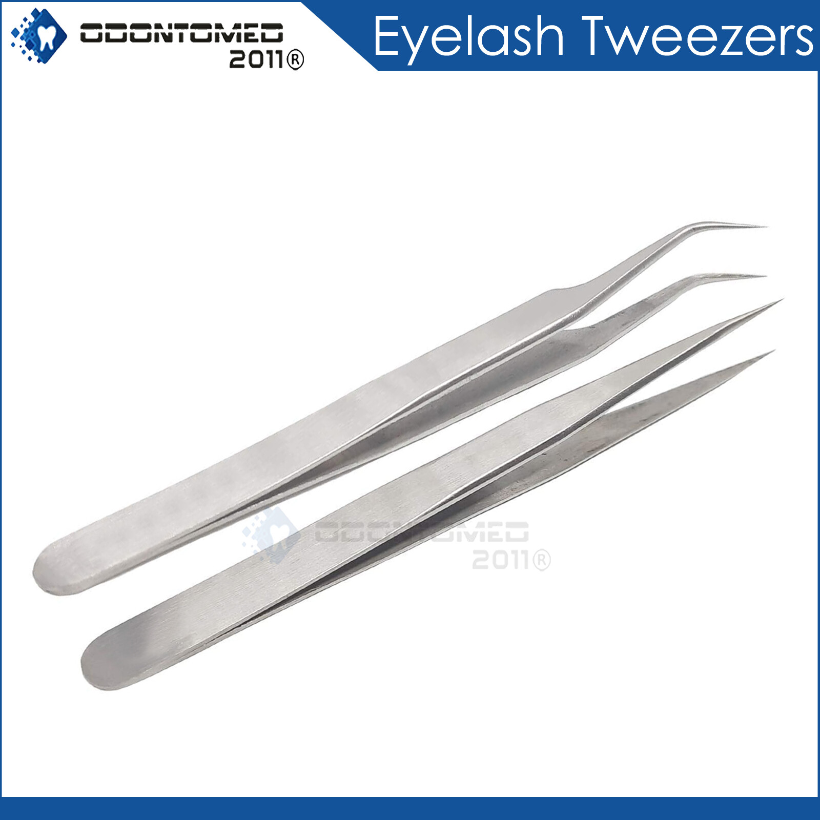 2 Pcs Extension Eyelash Tweezers Makeup Tool Kit Jewelry Instruments