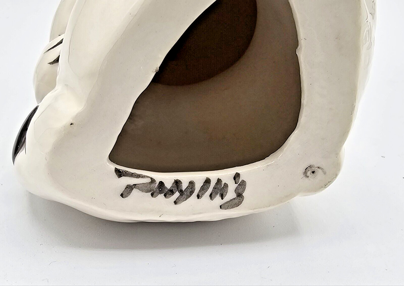 Panda Ceramic Soap Dish and Toothbrush Holder Bathroom Kitsch Signed Phyllig