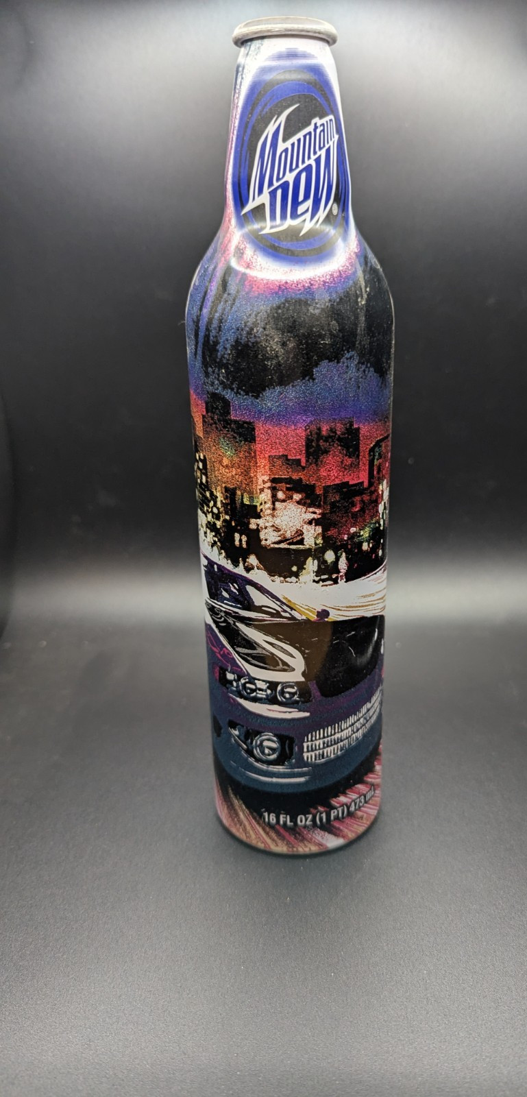 2008 Mountain Dew Green Label Art Aluminum Bottle Purple Tuner car