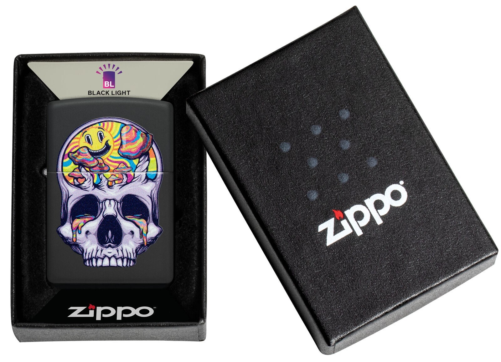 Zippo Skull Moon Design Black Matte 48737