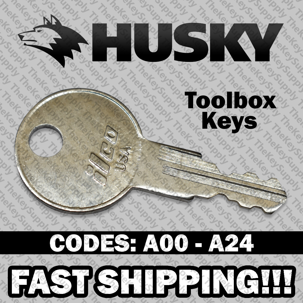 Husky Tool Box Replacement Key Cut to Your Code A00 - A24