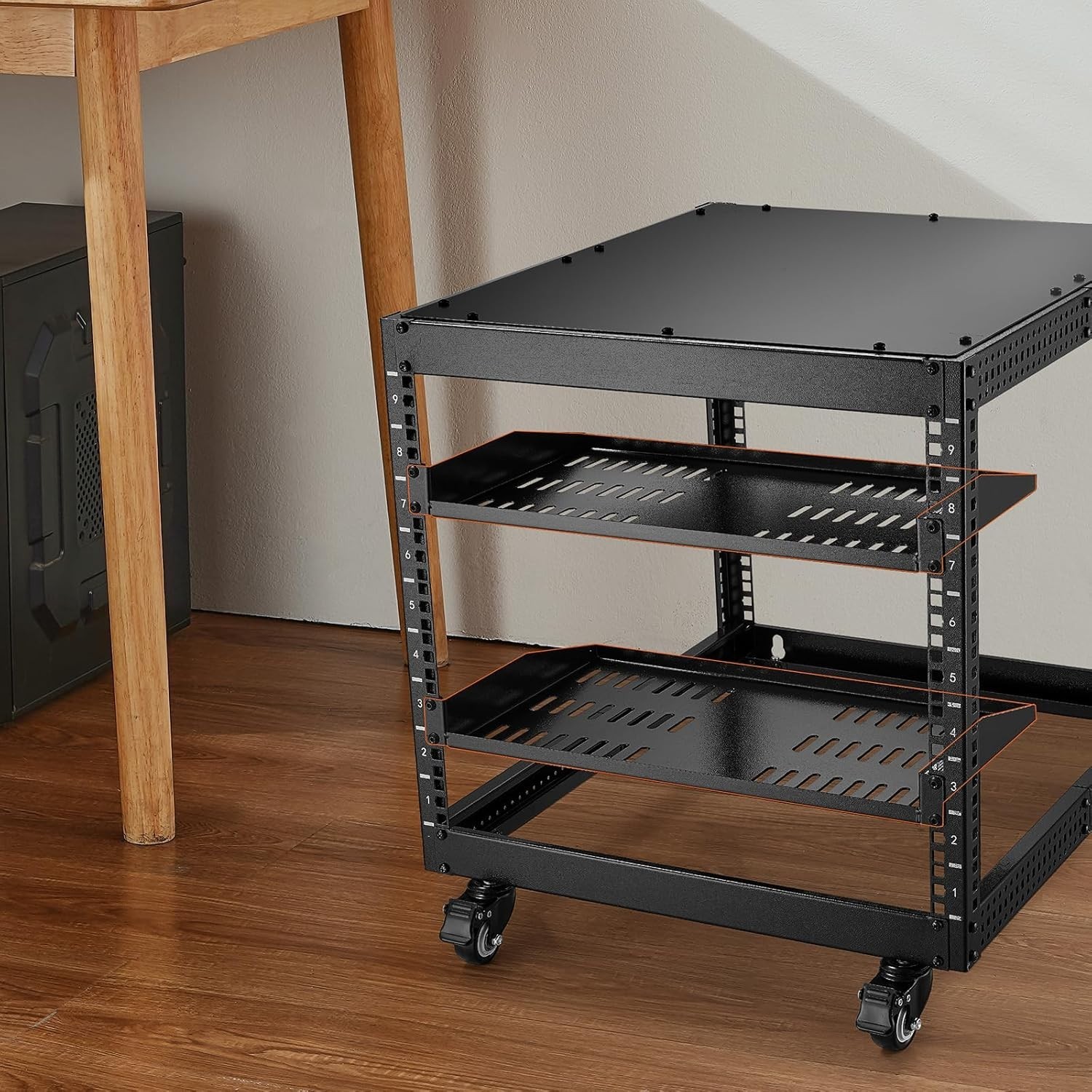 Vented 1U Server Rack Shelf - 2PCS, Ideal for Organizing 19" Network Equipment