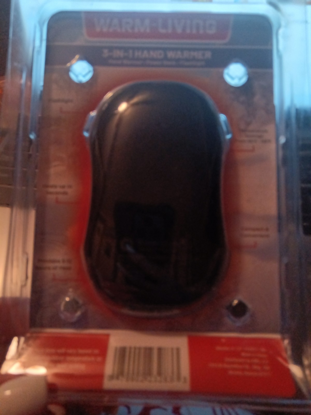 NEW WARM LIVING 3 IN 1 HAND WARMER POWER BANK FLASHLIGHT COMPACT