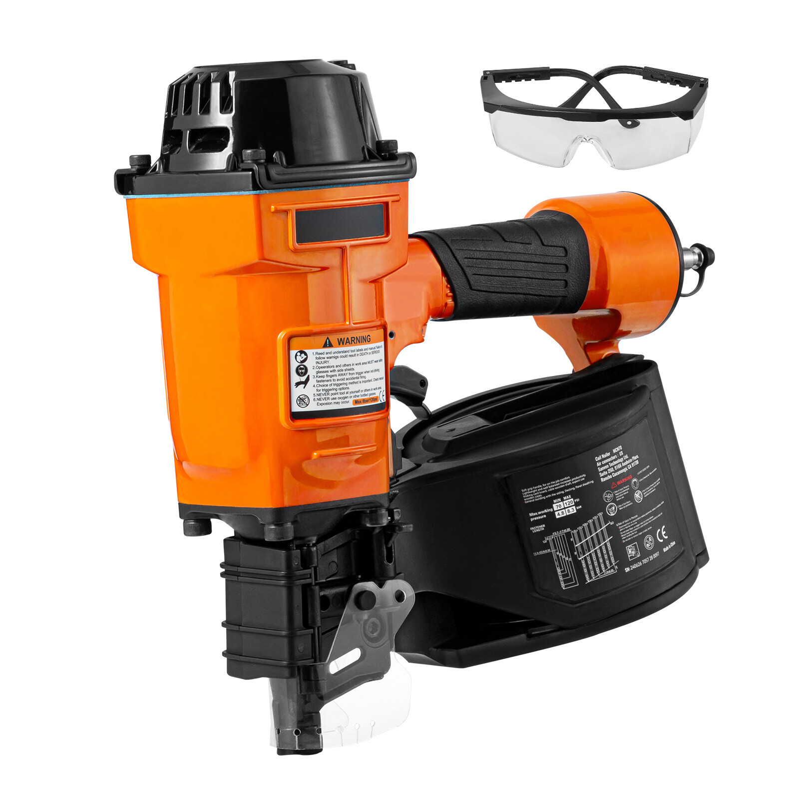 MCN70 Coil Siding Nailer 1-3/4 to 2-3/4 inch 15 Degree Pneumatic Nail Gun