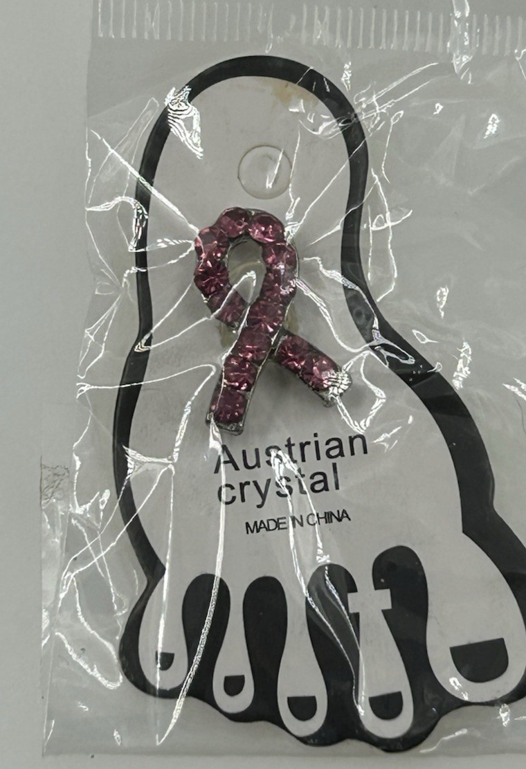 Austrian Crystal Breast Cancer Awareness Pink Toe Ring Womens Jewelry