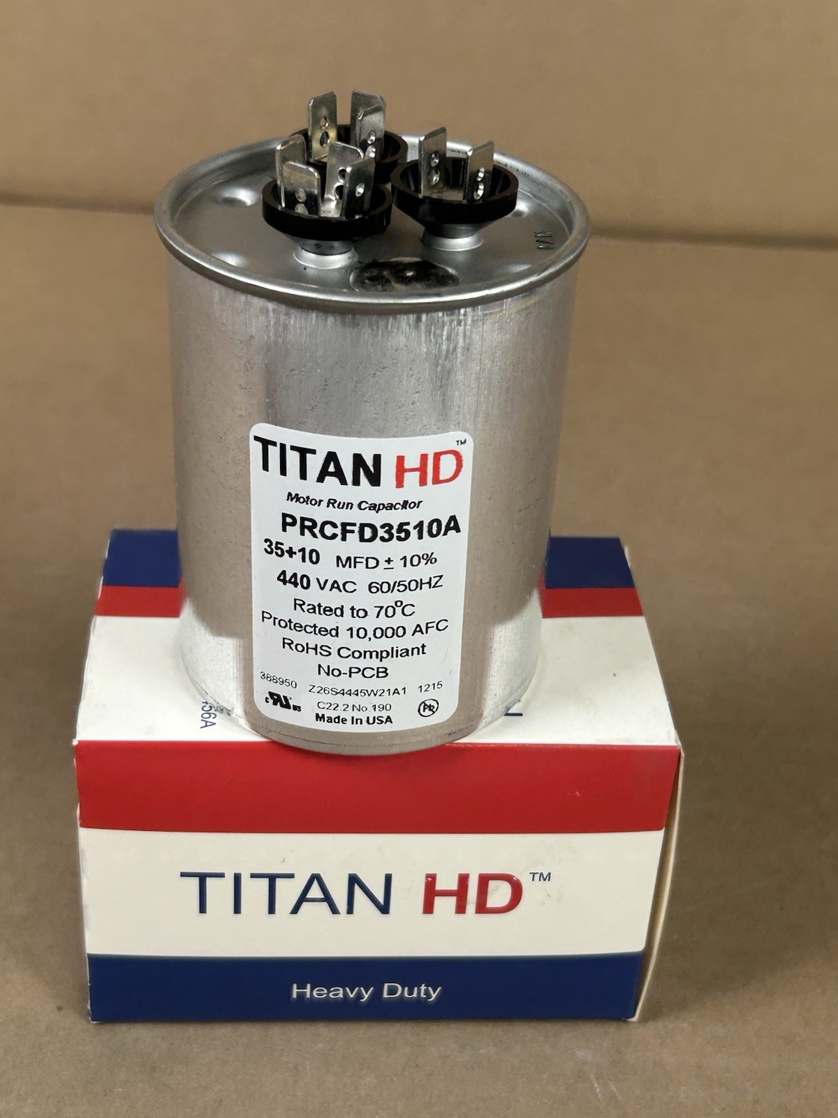 TitanHD PRCD3510A American HVAC Round Run Dual Capacitor B57