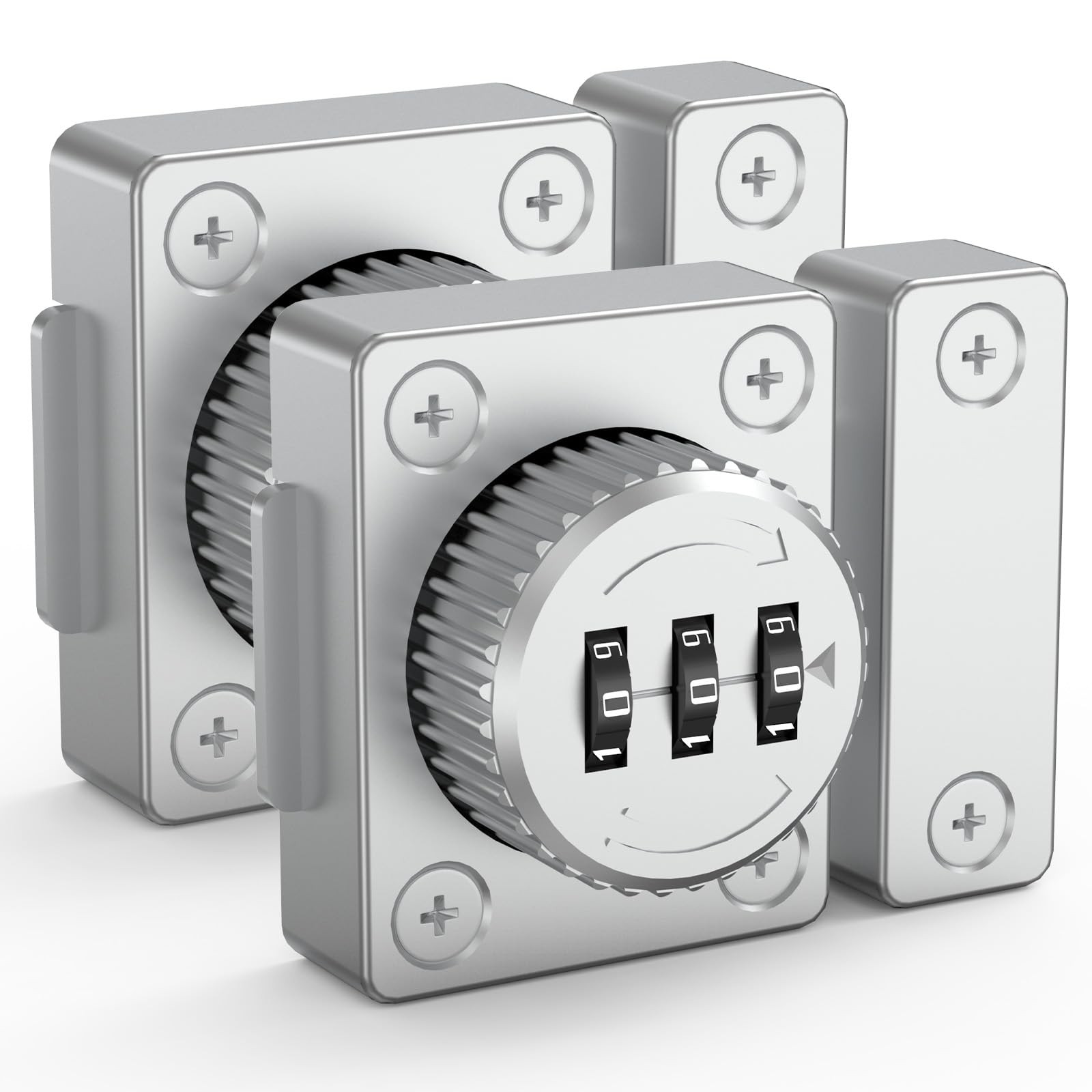 OneWay Door Combination Lock Silver Keyless 1000 Password Security Bolt