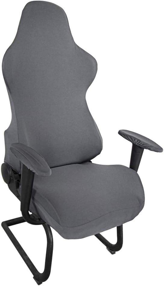 BTSKY Ergonomic Office Computer Game Chair Slipcovers Stretchy Dark Grey