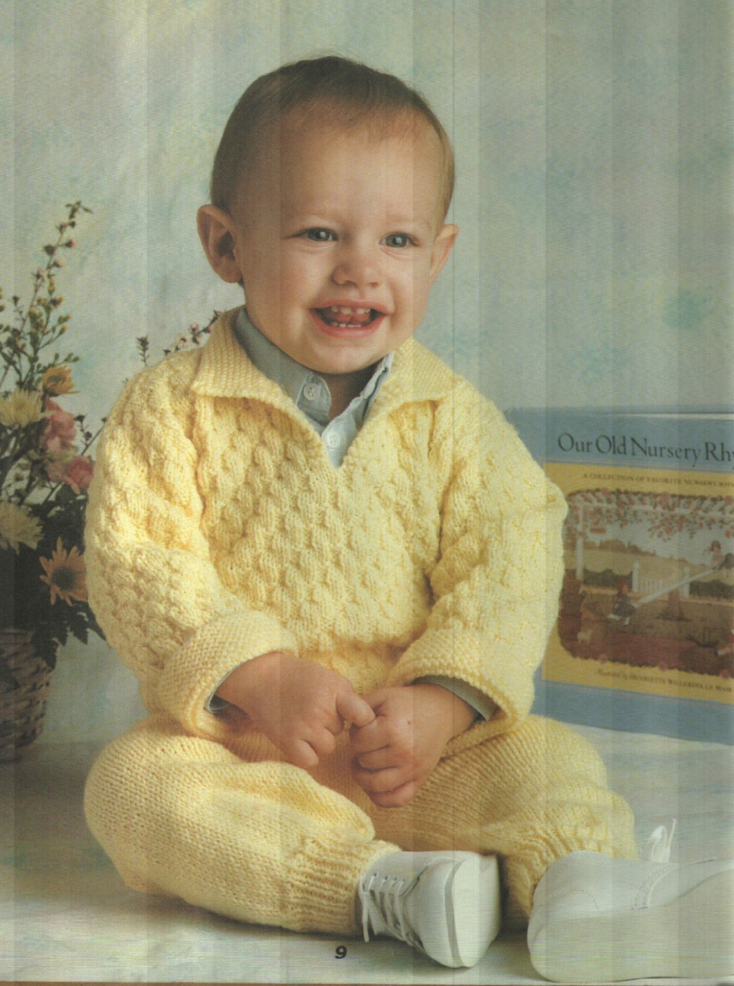 ADORABLE BABIES 3 SWEATERS & PANTS 7 DESIGNS 3 SIZES KNITTING PATTERN BOOK