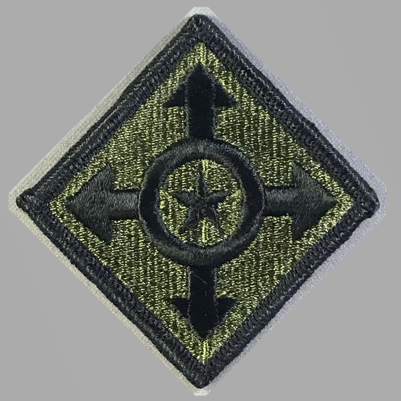 Army Adjutant General School subdued woodland and black licensed patch