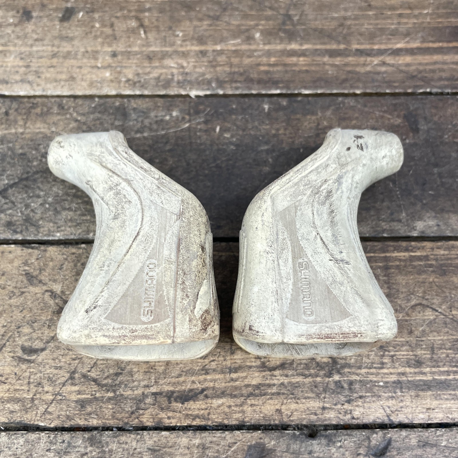 Vintage Shimano BRake Lever Hoods White Covers Nons-Aero 40g Road Bike 80s
