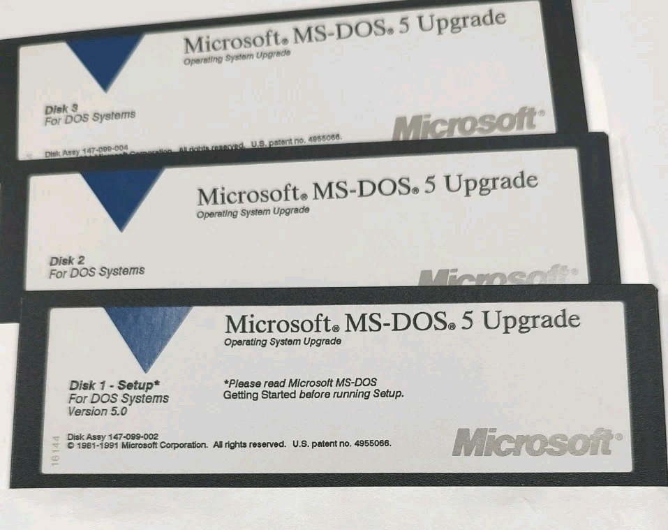 Vintage Microsoft MS-DOS 5 Upgrade 5.25" Floppy Disks 6 Disks Operating System