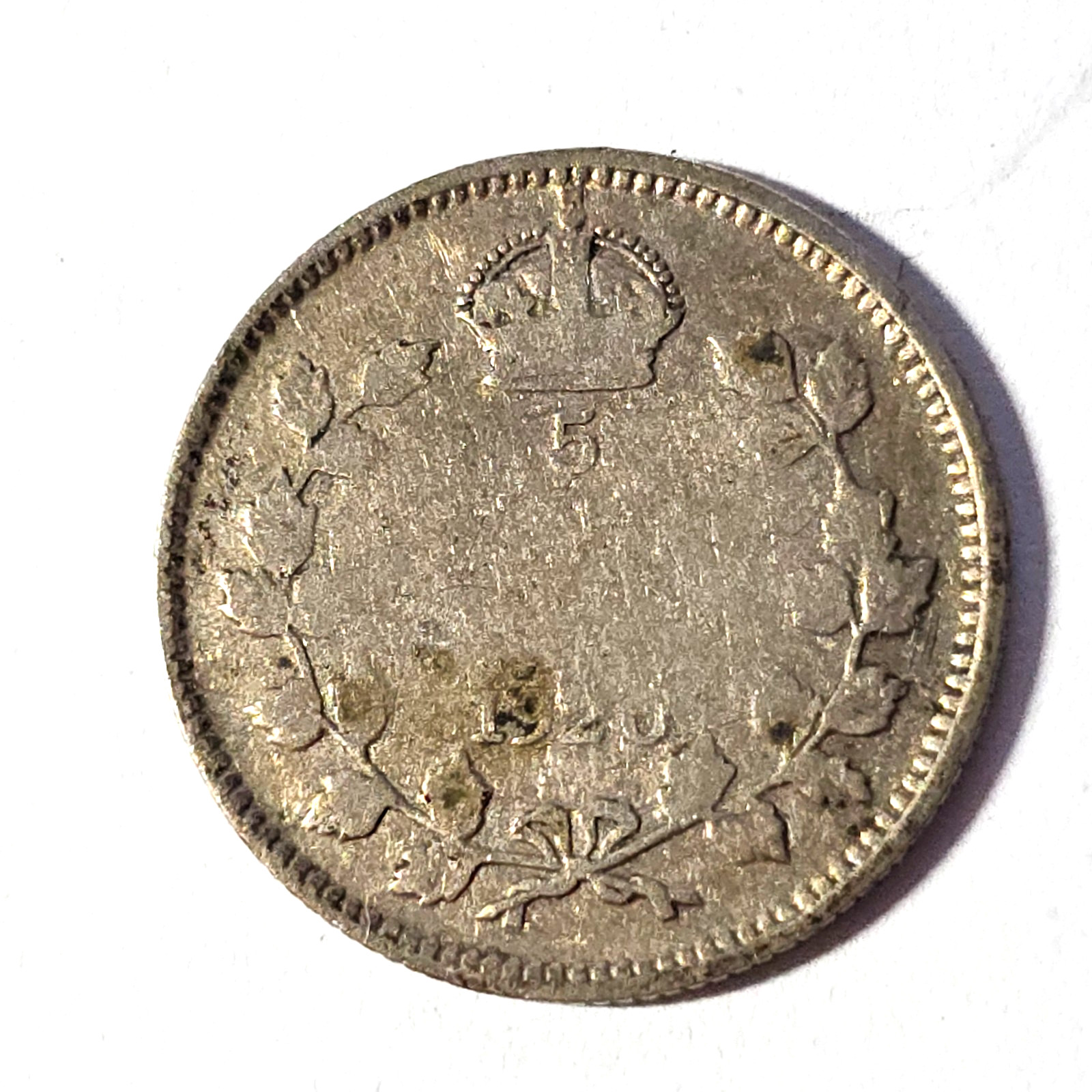 1920 Canada 5 five cents SILVER - COMBINE to SAVE - C5-458