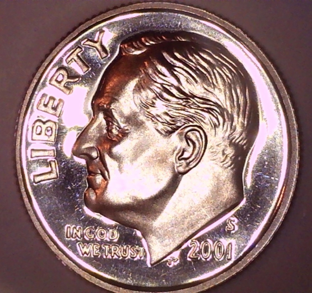 2001 S Clad Roosevelt Dime Deep Cameo Gem Proof-**PRICE REDUCED**
