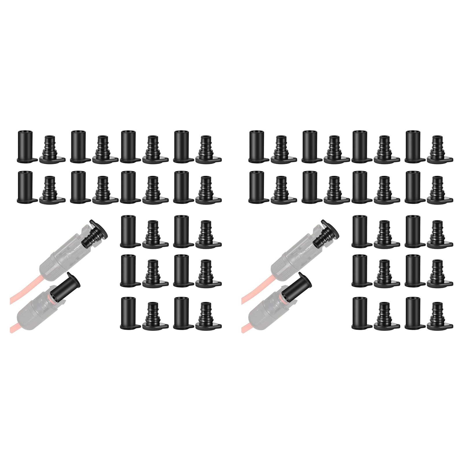 100 Pairs Solar Panel Connector Caps, Dustproof Solar Connector Caps,2227