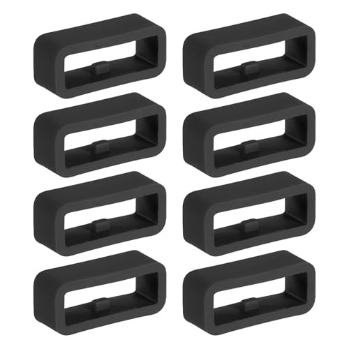 Watch Band Holder Loop, Universal Silicone Watch Replacement Band 16mm Black