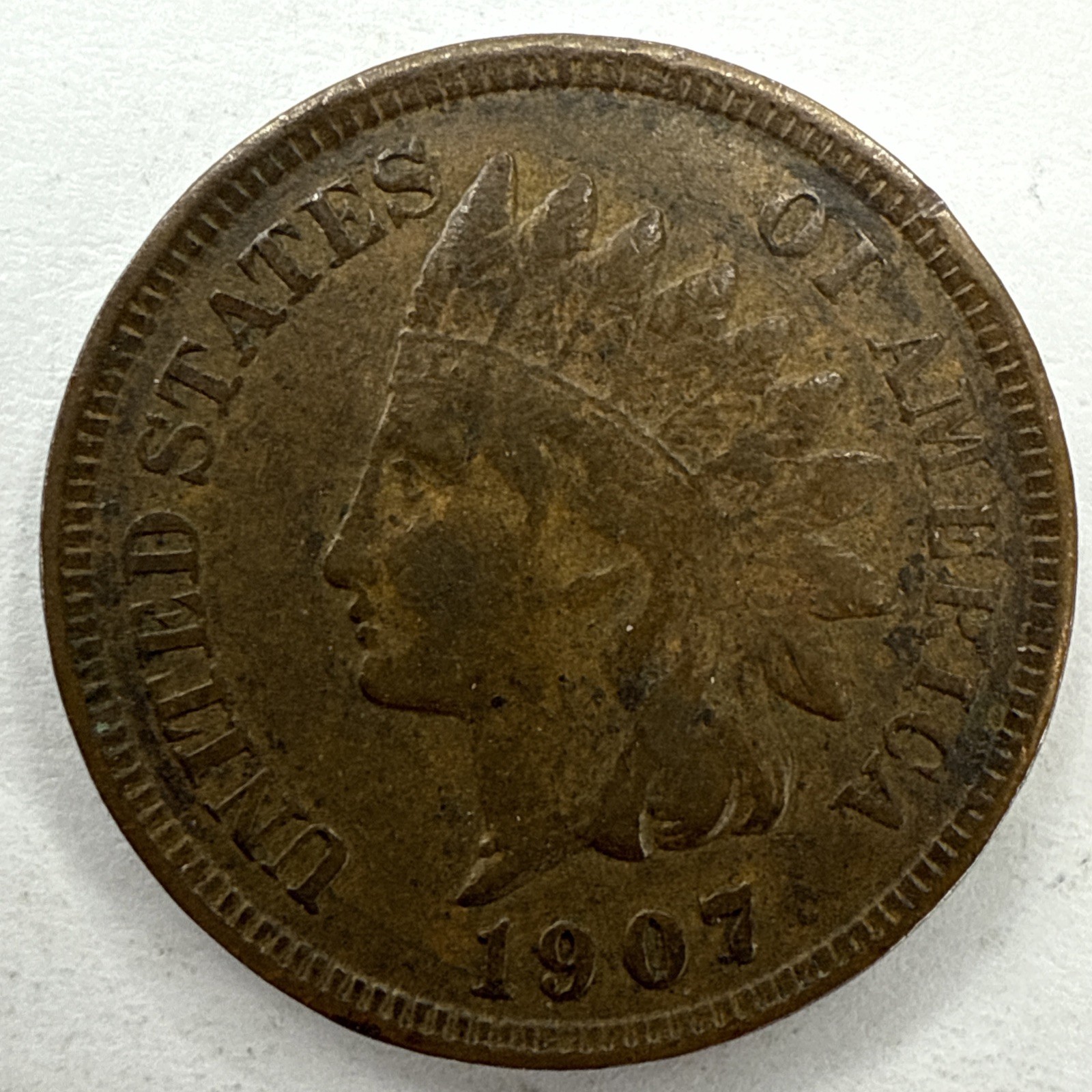1907 Indian Head Cent Exact Coin Imaged #IND2143