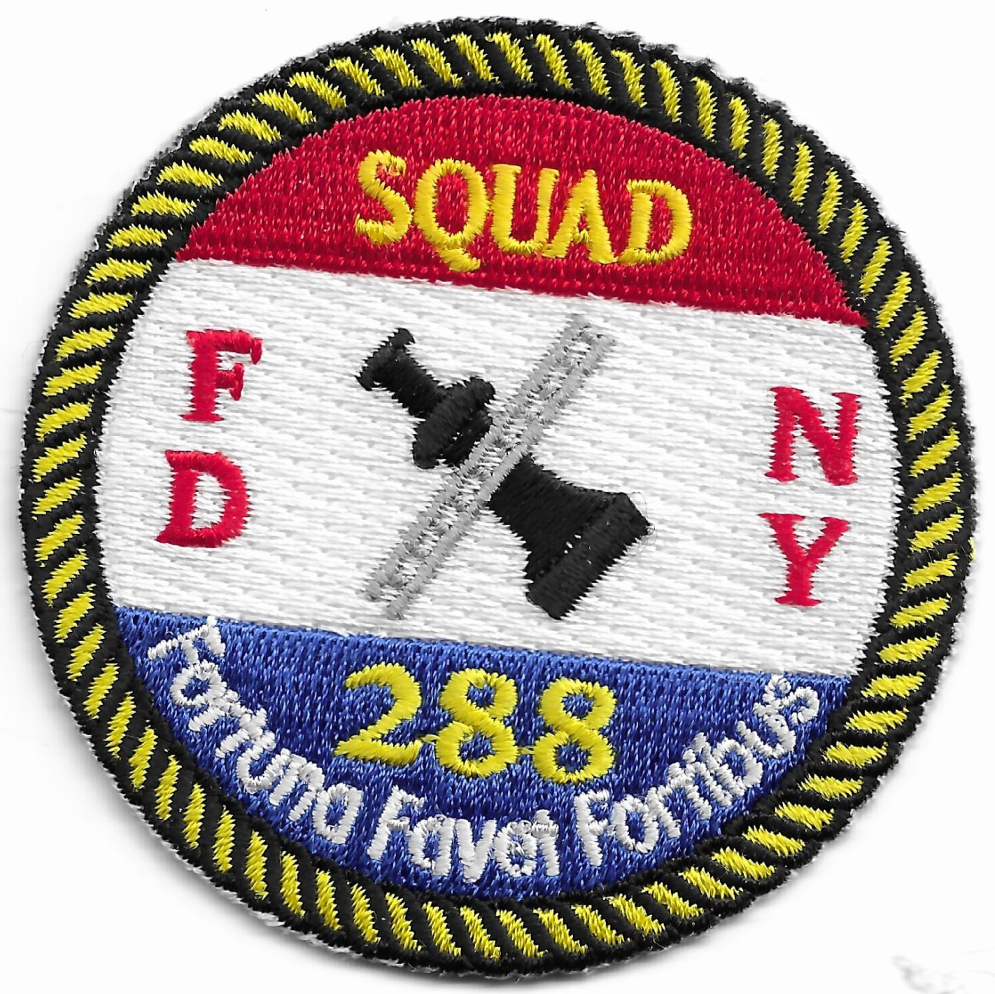 New York City  FDNY Squad - 288 "Fortuna Favet", NY (2.5" round size) fire patch