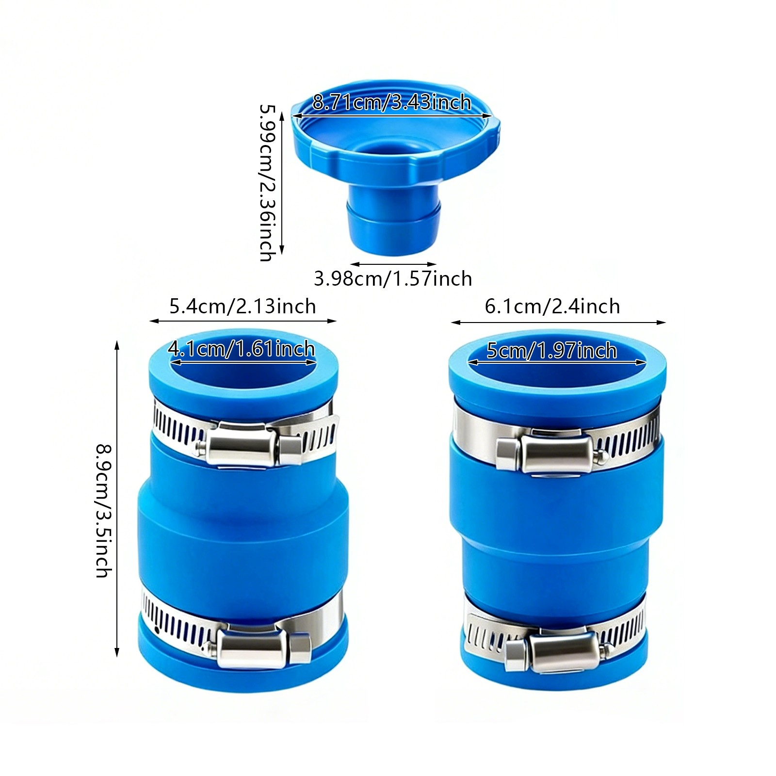 2pcsVacuum Hose Adapter, Pool Skimmer Hose Connector Kit, Swimming Pools Adapter