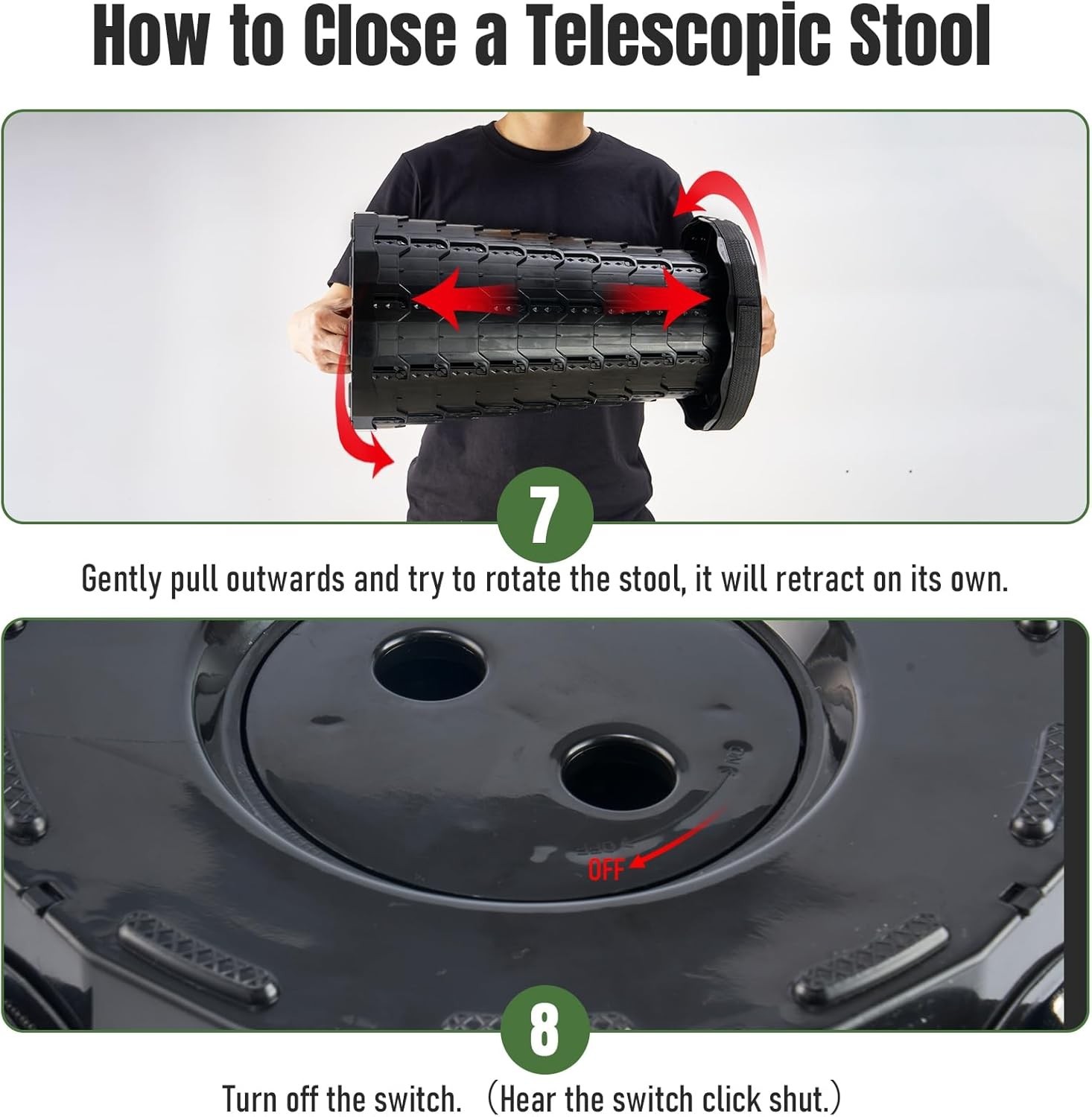 Upgraded Foldable Stool Thickened Portable Collapsible Stool Retractable Stool