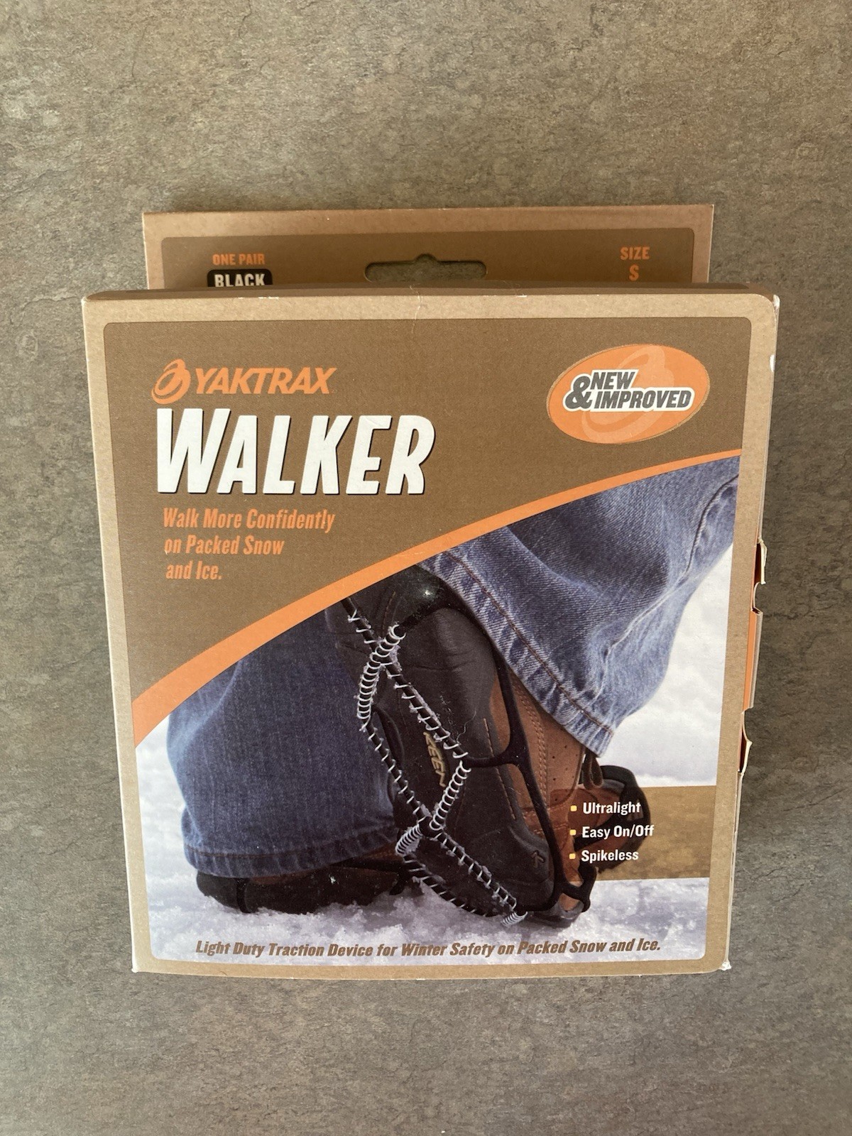 NIB Yaktrax Light Spikeless Traction Grips Shoes/Boots Walking Ice & Snow - S