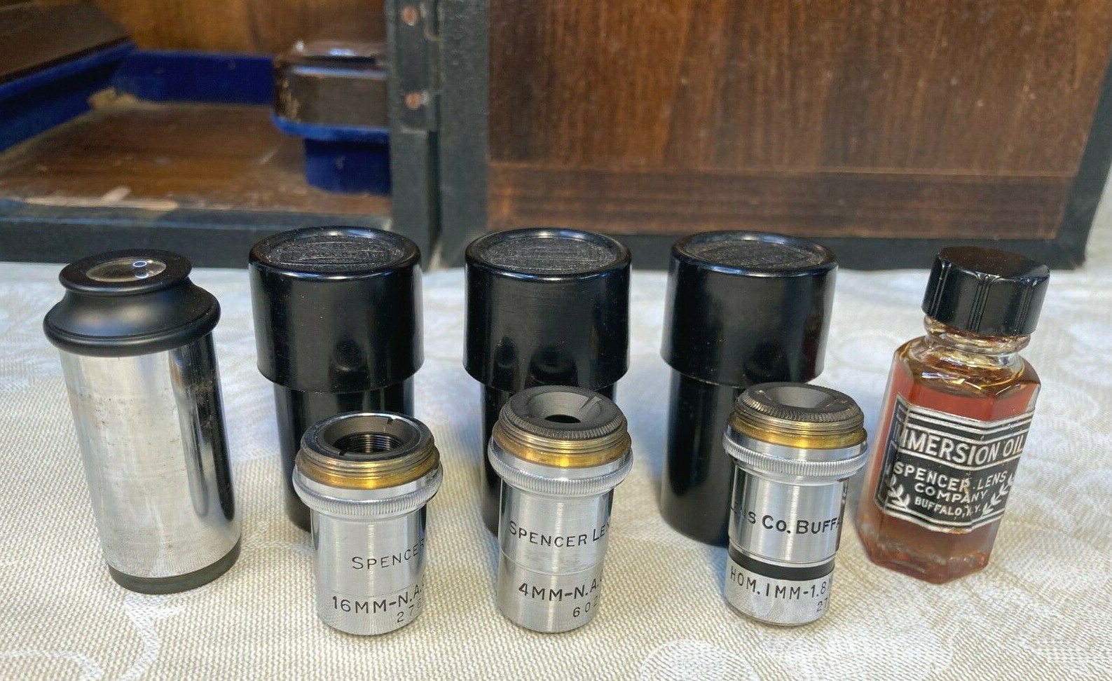 Vintage Spencer Monocular Microscope w/ Case Multiple Lenses