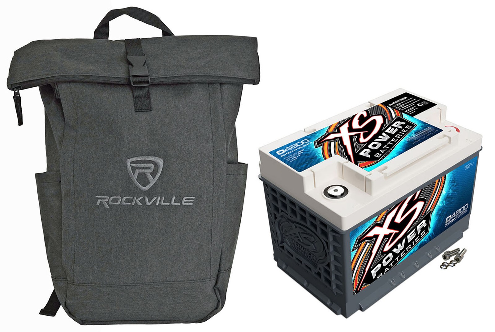 XS Power D4800 3000 Amp 12V Power Cell Car Audio Sealed AGM Battery + Backpack