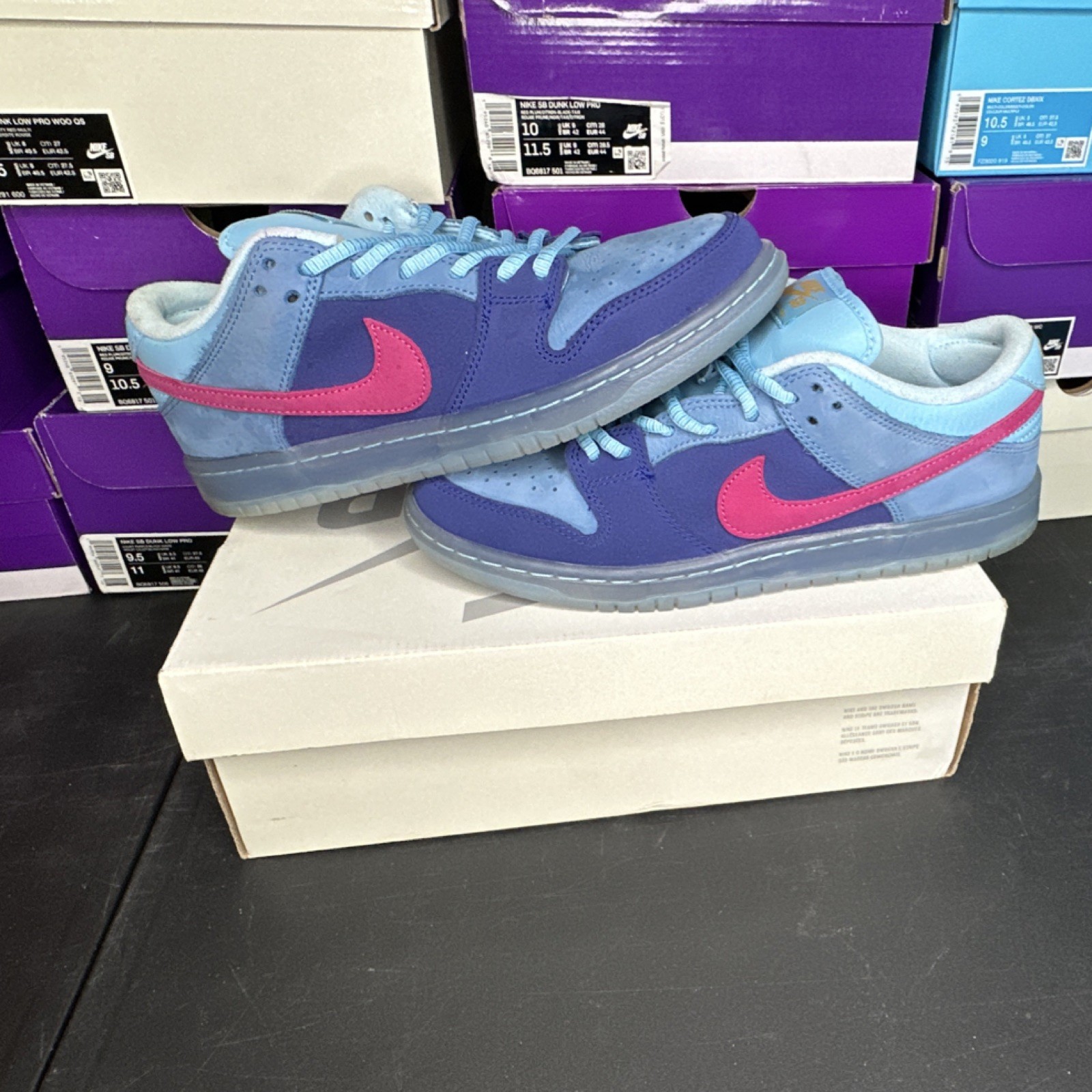 Nike SB Dunk Low Pro QS Blue Skateboarding Shoes Medium Width US Size 8.5