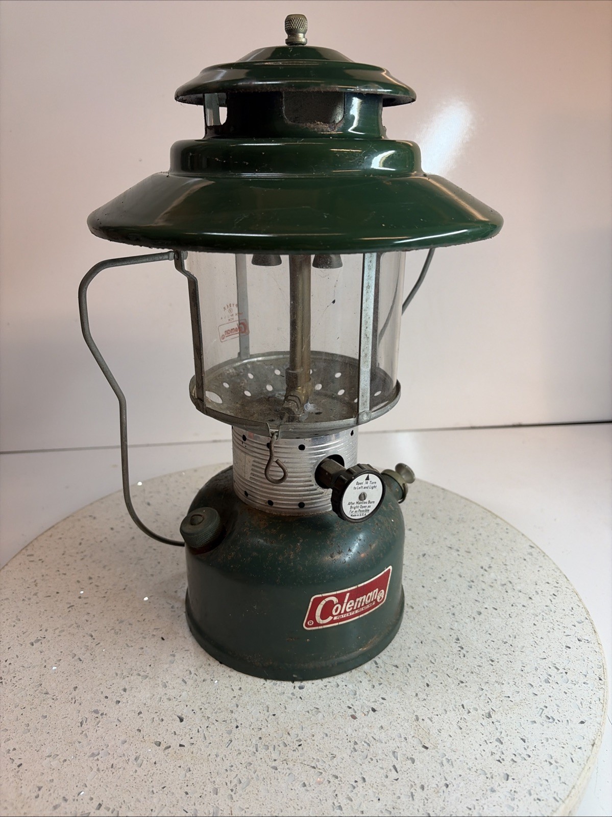 Vtg 1968 Coleman Model 228F Big Hat Lantern For Parts/Untested