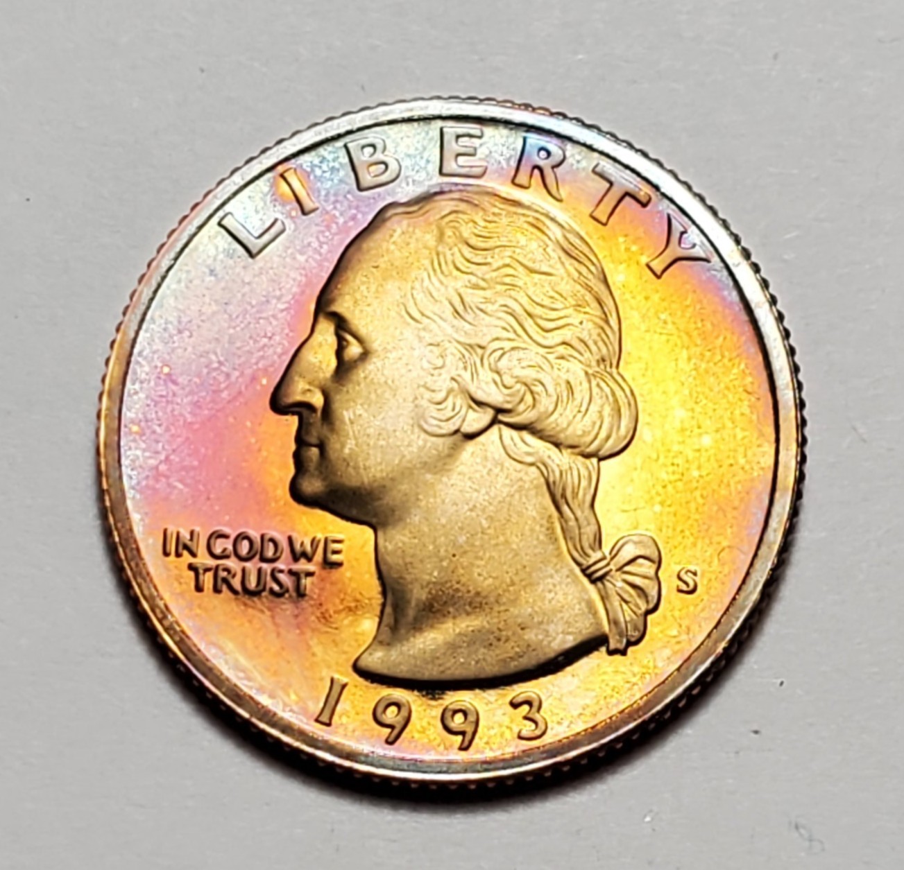 TONED 1993 S WASHINGTON QUARTER CLAD PROOF UNC #P2703