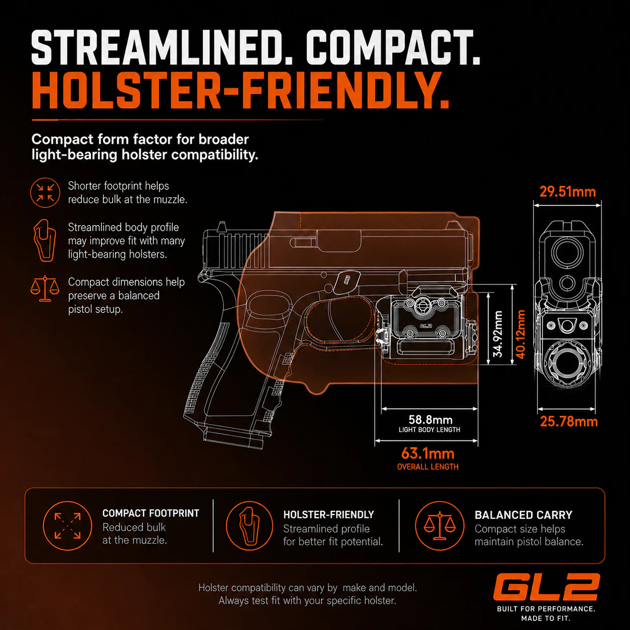 RovyVon GL2 Compact Tactical Pistol Light & Laser, GL2 IR