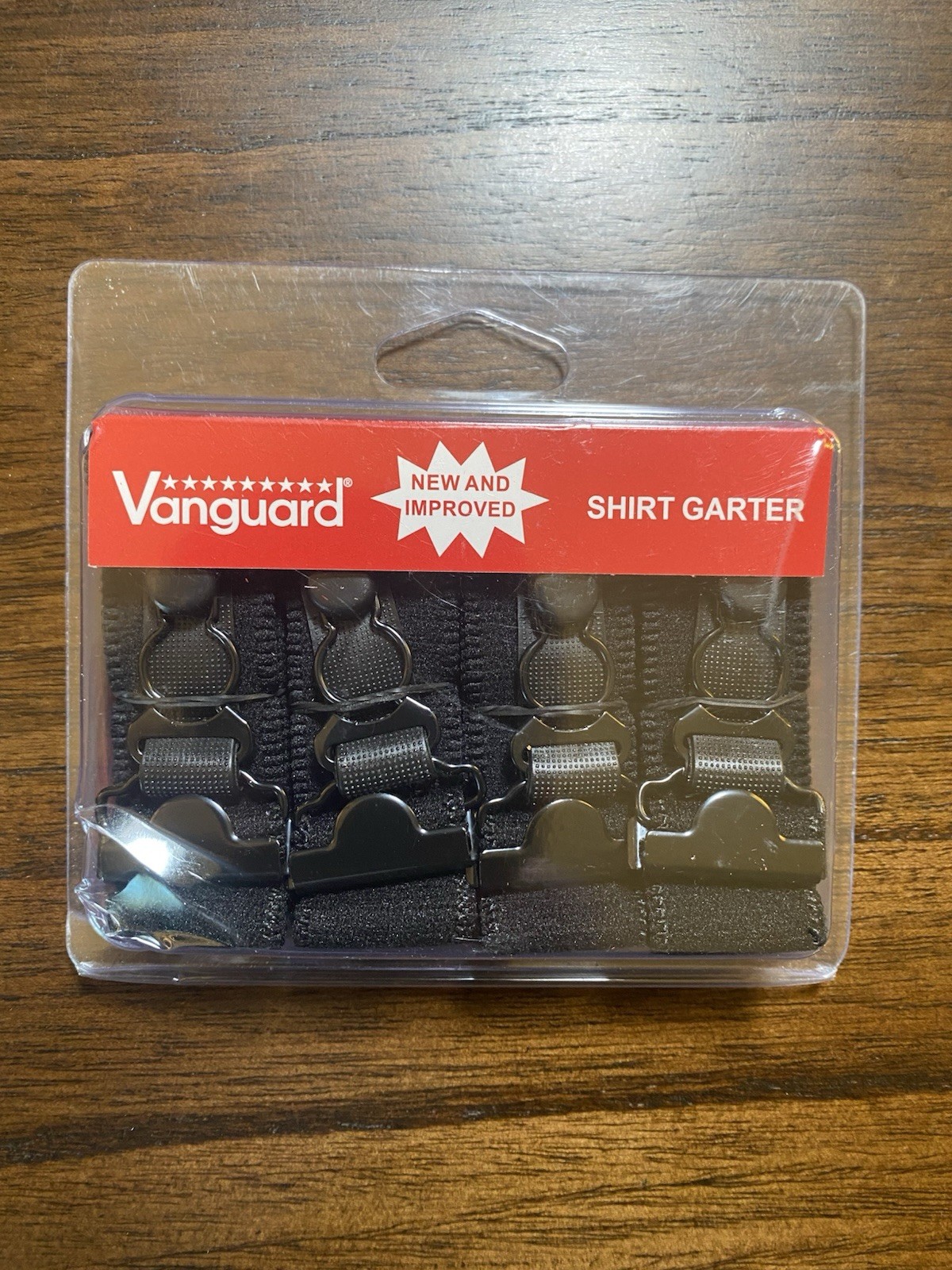 Shirt Garters by Vanguard package of 4, Black Color, for perfect tucked in look.