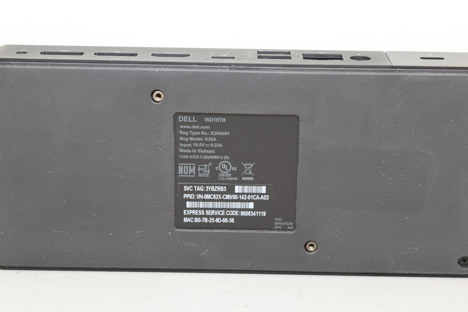 Dell WD19TB USB Type-C Docking Station Black